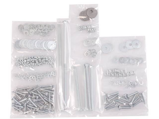 BOLT KIT, Bed to Frame / Wood Install, zinc finish, installs bed wood and mount bed to the frame, (310) incl bolts, washers and nuts