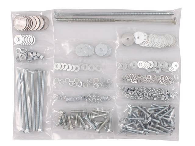 BOLT KIT, Bed to Frame / Wood Install, zinc finish, installs bed wood and mount bed to the frame, (326) incl bolts, washers and nuts