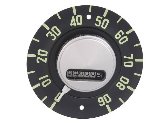 GAUGE, Speedometer, 0-90 MPH, repro