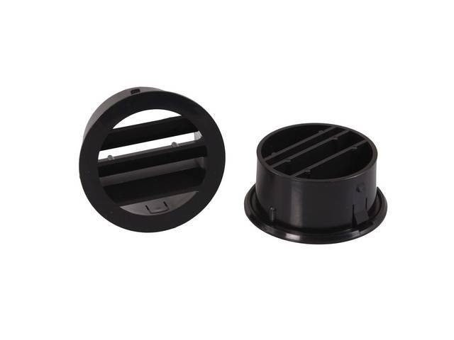 Defroster Duct Outlet, 2 Piece Set, RH and LH, Black for (60-66)