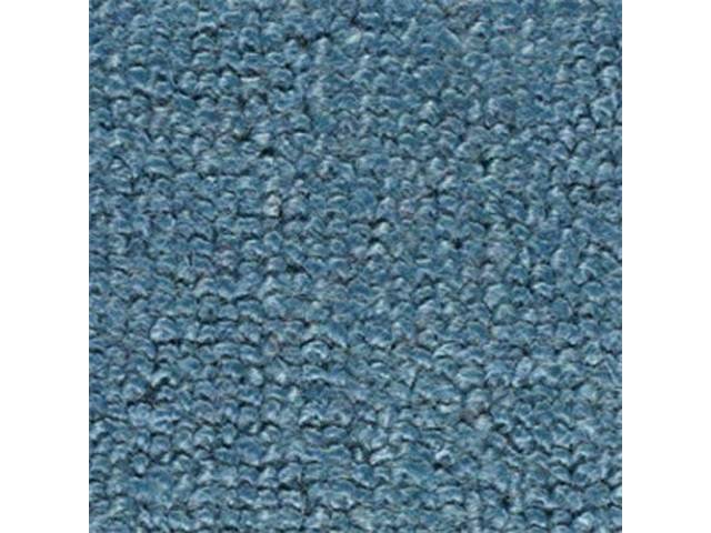 Medium Blue 1-Piece Raylon Loop Molded Carpet (A/T or column shift M/T) with Standard Jute Padding and Backing