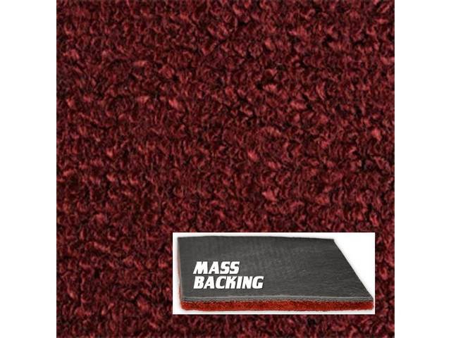 Maroon 1-Piece Raylon Loop Molded Carpet (A/T or column shift M/T) with Standard Jute Padding and Improved Mass Backing