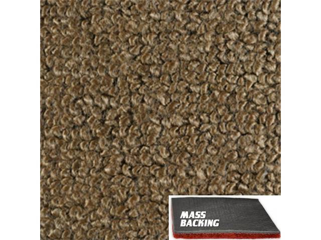 Medium Saddle 1-Piece Raylon Loop Molded Carpet (A/T or column shift M/T) with Standard Jute Padding and Improved Mass Backing