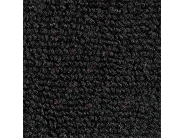 Black 1-Piece Raylon Loop Molded Carpet (M/T floor shift) with Standard Jute Padding and Backing