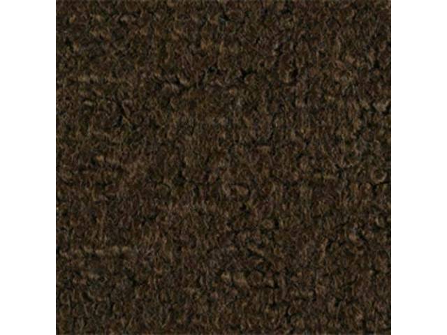 Dark Brown 1-Piece Raylon Loop Molded Carpet with Standard Jute Padding and Backing