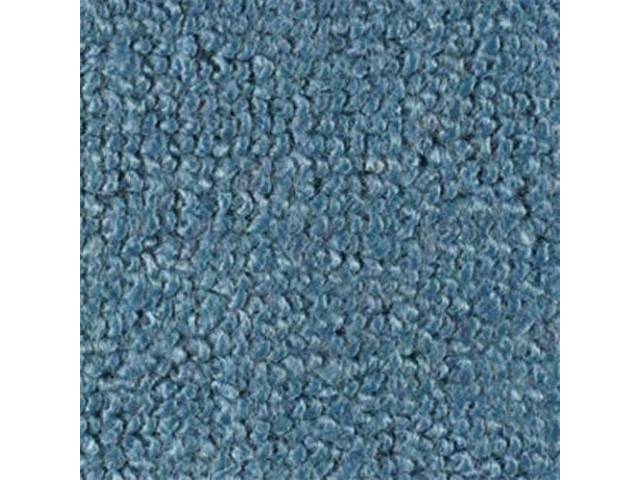 Medium Blue 1-Piece Raylon Loop Molded Carpet (A/T or column shift M/T) with Standard Jute Padding and Backing for (67-72 2WD)