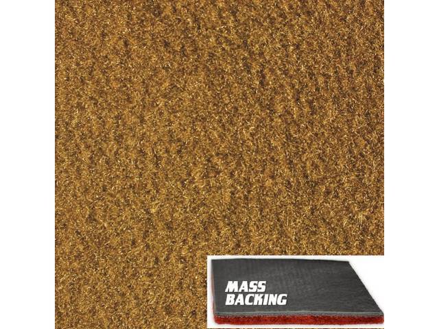 Buckskin Molded Carpet, Cut Pile, Improved Mass Backing, reproduction