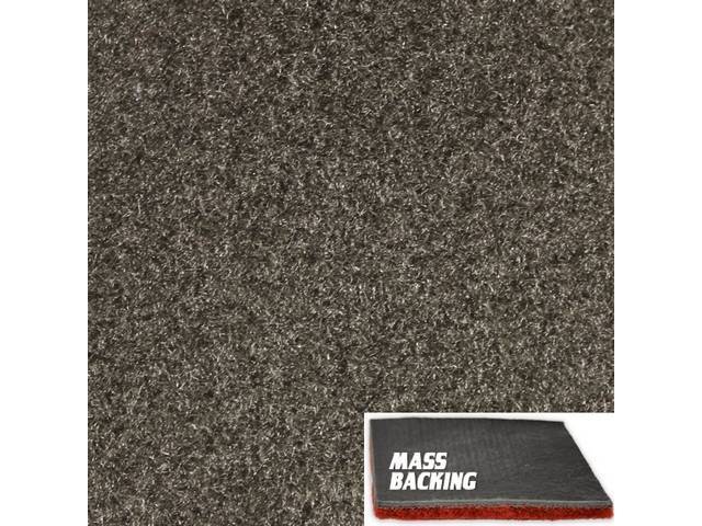 Dark Gray Molded Carpet, Cut Pile, Improved Mass Backing, reproduction