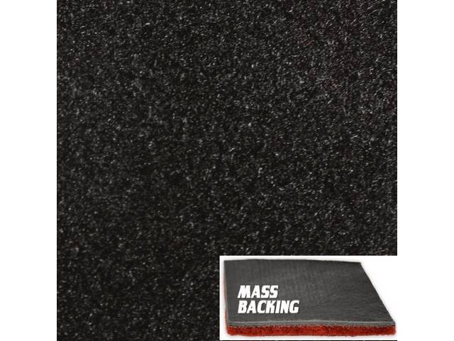 Black Molded Carpet, Cut Pile, Improved Mass Backing, reproduction