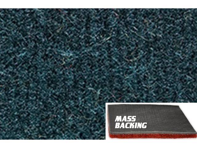 Dark Blue Molded Carpet, Cut Pile, Improved Mass Backing, reproduction