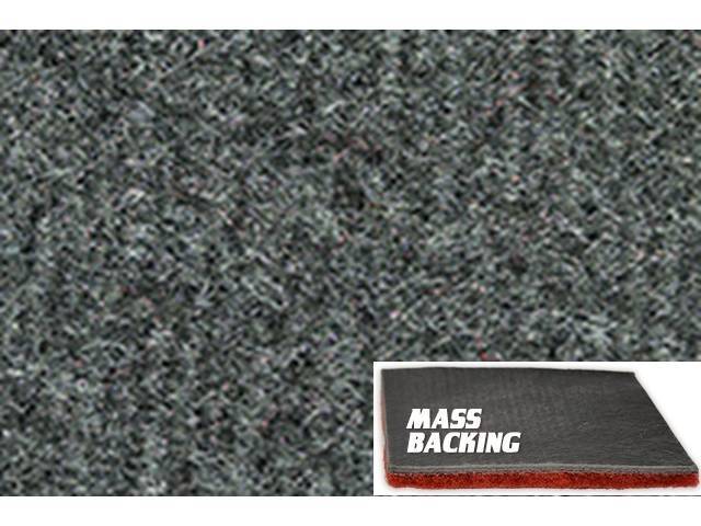 Dove Gray Molded Carpet, Cut Pile, Improved Mass Backing, reproduction