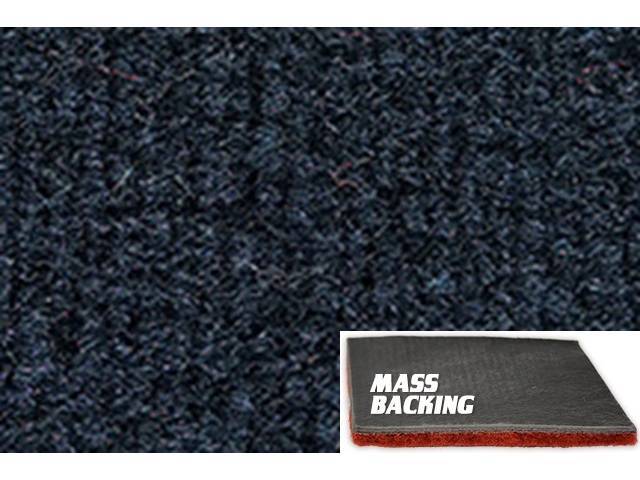 Dark Blue Molded Carpet, Cut Pile, Improved Mass Backing, reproduction