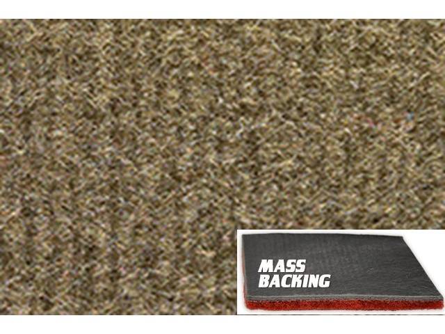 Medium Beige Molded Carpet, Cut Pile, Improved Mass Backing, reproduction