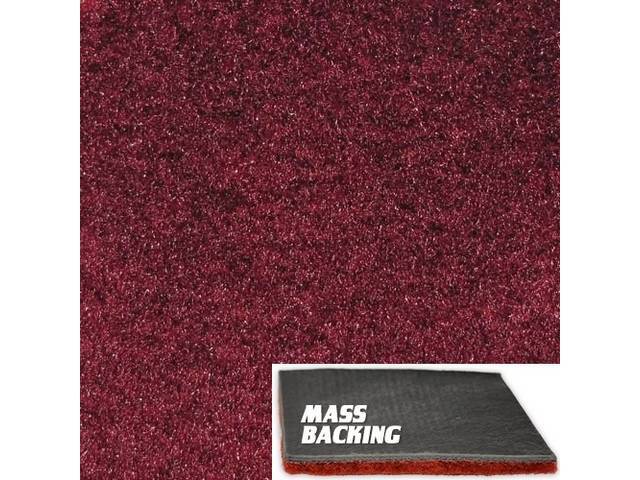 Maroon Molded Carpet, Cut Pile, Improved Mass Backing, reproduction