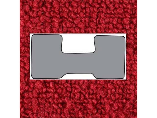 Red 1-Piece Raylon Loop Carpet Mat, A/T (except TH400) or 3SM/T, low tunnel for (73-74)