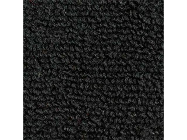 Rear Cab Wall Carpet, Loop, Black, includes velcro for installation