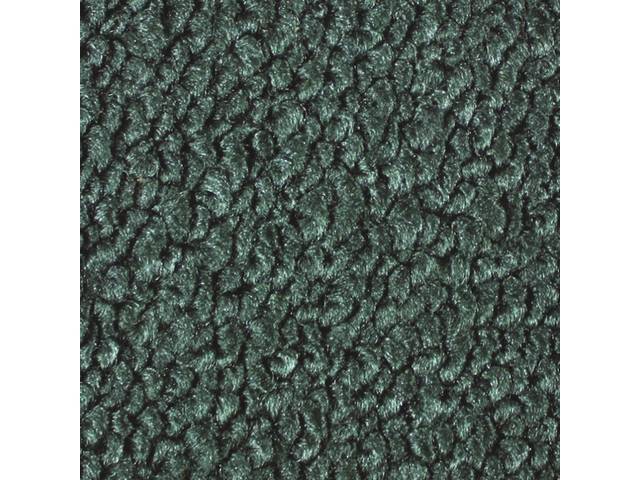 Rear Cab Wall Carpet, Loop, Blue Green, includes velcro for installation