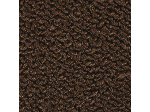 Rear Cab Wall Carpet, Loop, Dark Brown, includes velcro for installation