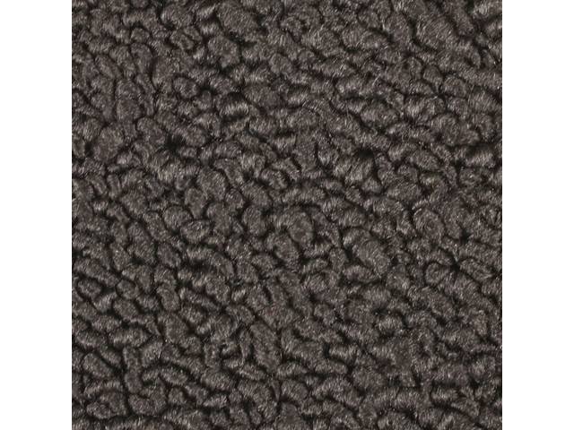 Rear Cab Wall Carpet, Loop, Charcoal, includes velcro for installation