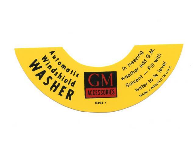 DECAL, GM AUTOMATIC WINDSHEILD WASHER LID