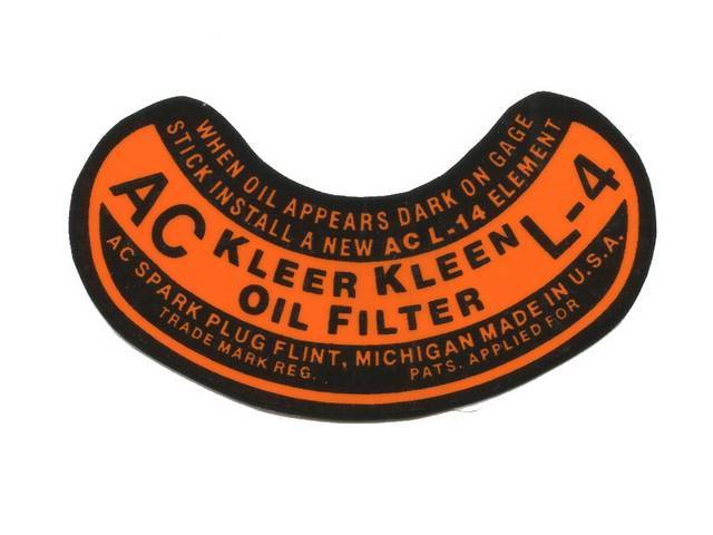 DECAL, OIL FILTER