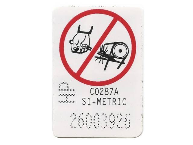 DECAL, 350 AT POWER STEERING CAUTION, GM# 26003926