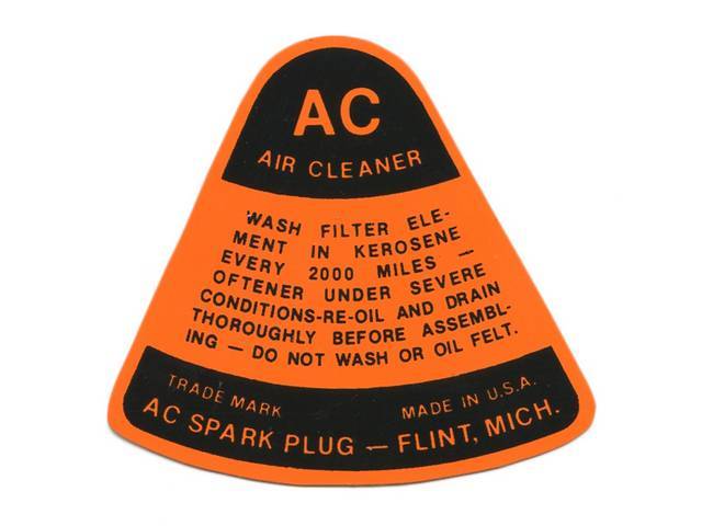 DECAL, AIR CLEANER, SERVICE INSTRUCTIONS, DRY STYLE