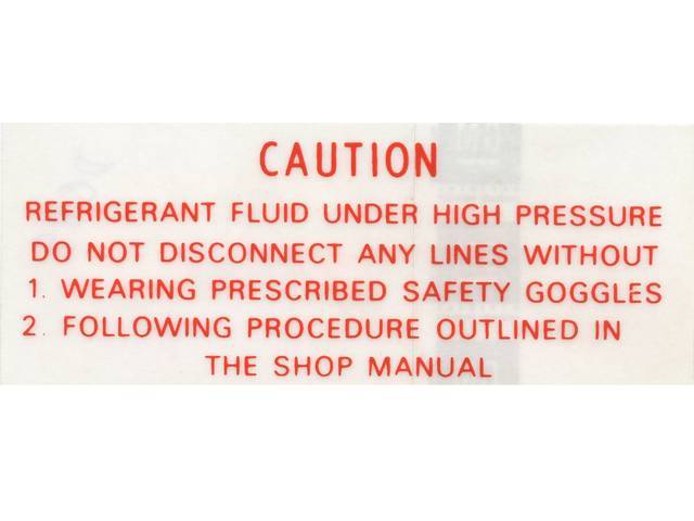 DECAL, FRIGIDAIRE AIR CONDITION COMPRESSOR WARNING 