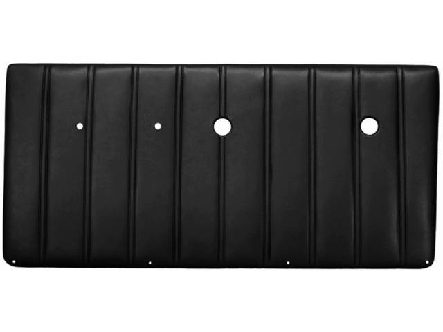PANEL VINYL SET, Inside Door, Black, madrid grain vinyl features correct dielectrically sealed vertical lines w/ double stitch bar seams, does not incl board / panel, top rail or attaching hardware