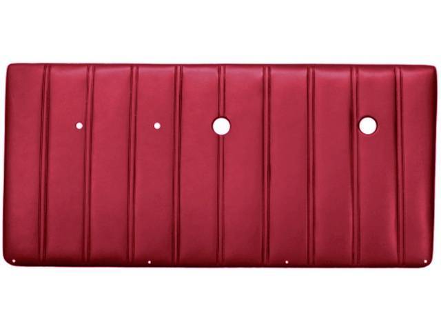 PANEL VINYL SET, Inside Door, Red, madrid grain vinyl features correct dielectrically sealed vertical lines w/ double stitch bar seams, does not incl board / panel, top rail or attaching hardware