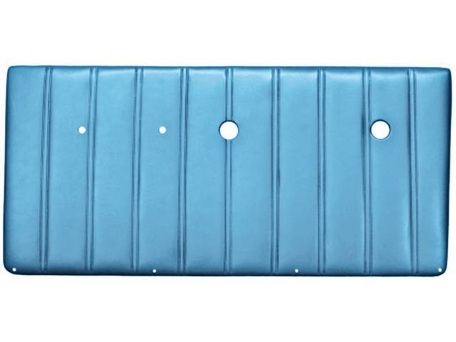 PANEL VINYL SET, Inside Door, Bright Blue, madrid grain vinyl features correct dielectrically sealed vertical lines w/ double stitch bar seams, does not incl board / panel, top rail or attaching hardware