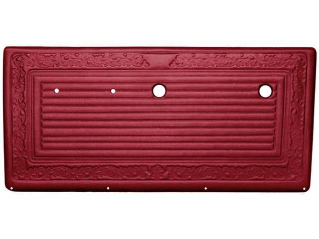 PANEL VINYL SET, Inside Door, Bright Red, walrus grain vinyl features correct dielectrically scroll details, does not incl board / panel, top rail or attaching hardware