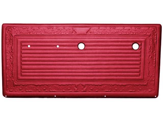 PANEL VINYL SET, Inside Door, Red, walrus grain vinyl features correct dielectrically scroll details, does not incl board / panel, top rail or attaching hardware