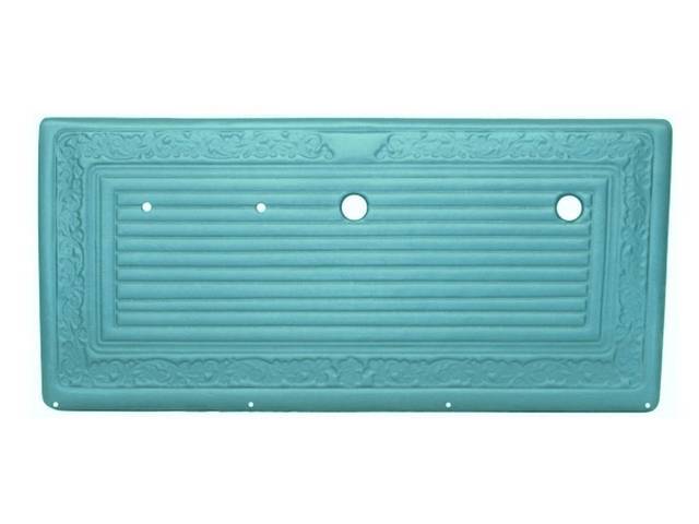 PANEL VINYL SET, Inside Door, Dark Aqua, walrus grain vinyl features correct dielectrically scroll details, does not incl board / panel, top rail or attaching hardware