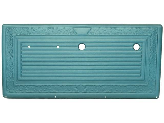 PANEL VINYL SET, Inside Door, Aqua, walrus grain vinyl features correct dielectrically scroll details, does not incl board / panel, top rail or attaching hardware