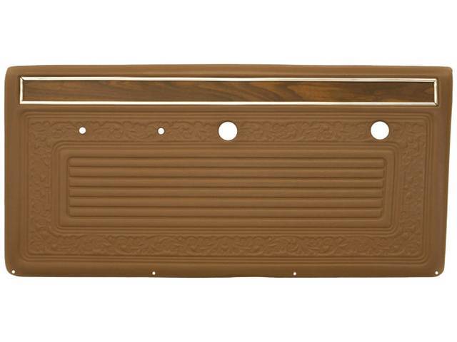 PANEL VINYL SET, Inside Door, Sandalwood, walrus grain vinyl features correct dielectrically scroll details w/ woodgrain and mylar chrome top strip, does not incl board / panel, top rail or attaching hardware