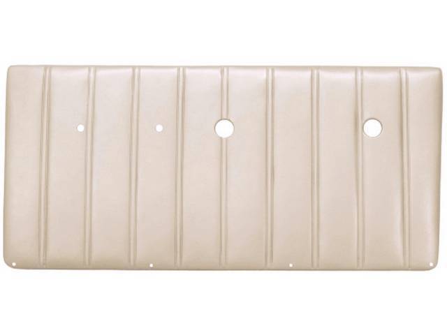 PANEL SET, Inside Door, Pre-Assembled, Off White, madrid grain vinyl features correct dielectrically sealed vertical lines w/ double stitch bar seams attached to an ABS-plastic panel, does not incl attaching hardware or top rail