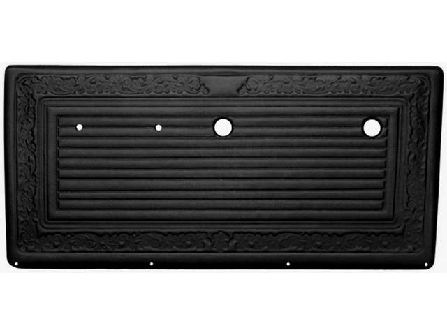 PANEL SET, Inside Door, Pre-Assembled, Black, walrus grain vinyl features correct dielectrically scroll details attached to an ABS-plastic panel, does not incl attaching hardware or top rail