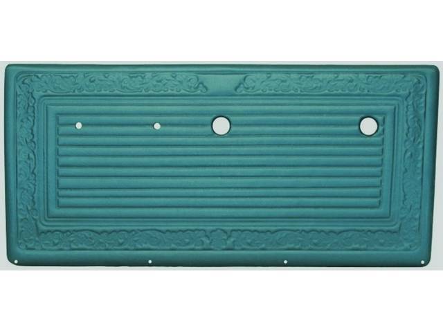 PANEL SET, Inside Door, Pre-Assembled, Dark Aqua, walrus grain vinyl features correct dielectrically scroll details attached to an ABS-plastic panel, does not incl attaching hardware or top rail