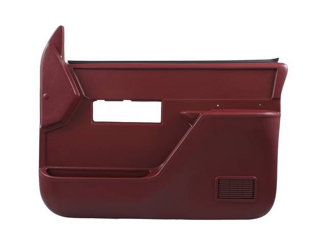 Replacement Style Front Door Panel Set, Napa Red, ABS Plastic, w/o Power Locks and Power Windows, w/o Cloth Inserts Reproduction for (88-94)