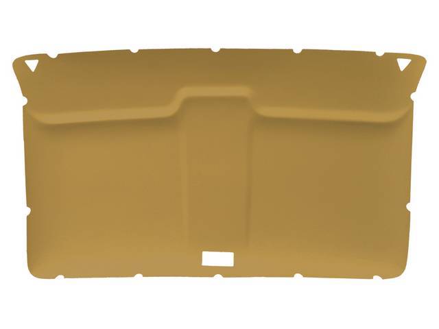 HEADLINER ASSEMBLY, Saddle Cloth, assembly includes original style headliner board in ABS-plastic (board features cutouts for sunvisor supports and dome light), plus saddle cloth, the cloth covers the sunvisor supports and dome light cutouts, and will req