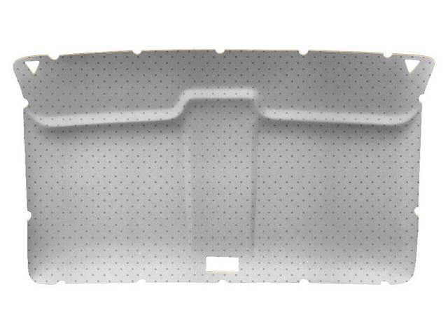 HEADLINER, ORIGINAL STYLE, REAR, COVERED IN WHITE PERFORATED VINYL