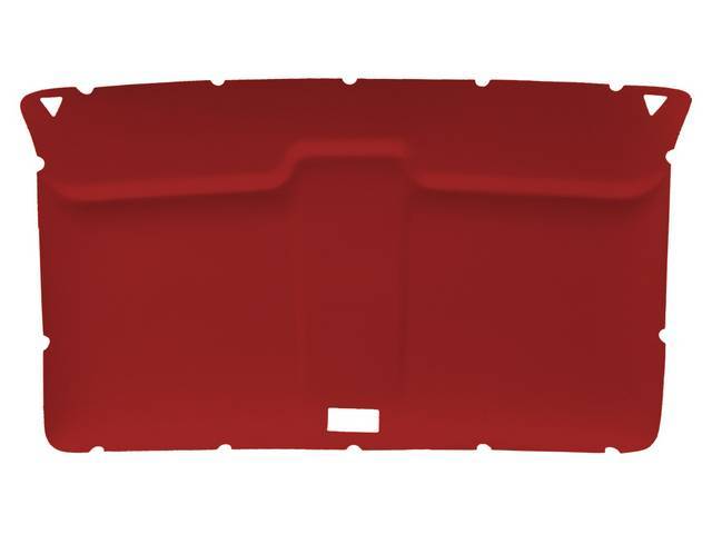 HEADLINER, ORIGINAL STYLE, REAR, COVERED IN DARK RED PERFORATED VINYL