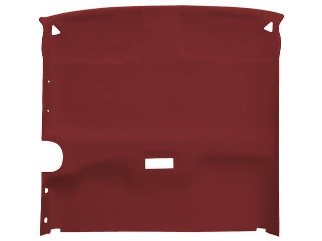 HEADLINER, Cloth w/ Foam Backing, Dark Red, w/o overhead console, incl ABS-Plastic board w/ material installed, repro