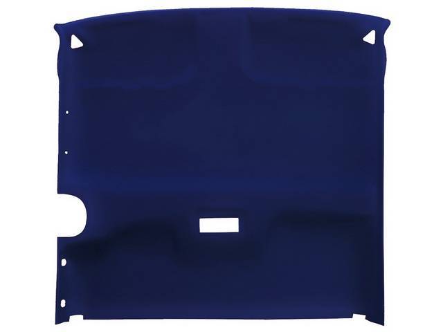 HEADLINER, Cloth w/ Foam Backing, Navy Blue, w/o overhead console, incl ABS-Plastic board w/ material installed, repro