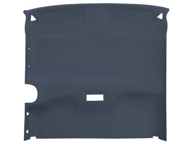 HEADLINER, Cloth w/ Foam Backing, Medium Dark Gray, w/o overhead console, incl ABS-Plastic board w/ material installed, repro