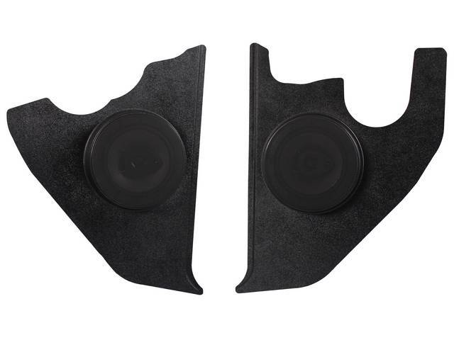 PANEL SET, Cowl Trim / Kick, inner, w/ speaker mounts (incl 6 1/2 inch o.d. std 80 watt 2-way 4 ohm Ken Harrison speakers), black, plastic, repro