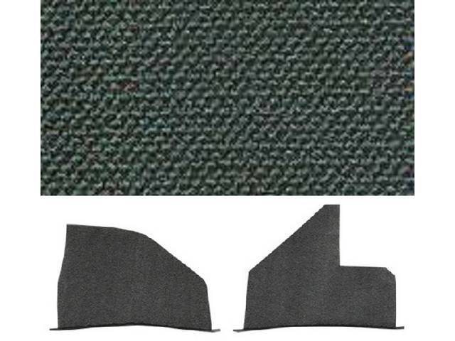 Kick Panel Carpet Insert, Daytona Cut & Sewn, Dark Green, w/o cardboard backing, does one pair of kick panels