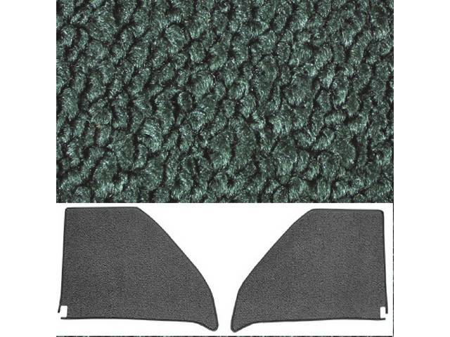 Kick Panel Carpet Insert, Loop, Blue Green, w/ cardboard backing, does one pair of kick panels