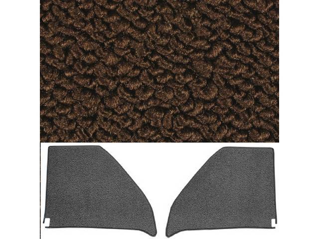 Kick Panel Carpet Insert, Loop, Dark Brown, w/ cardboard backing, does one pair of kick panels